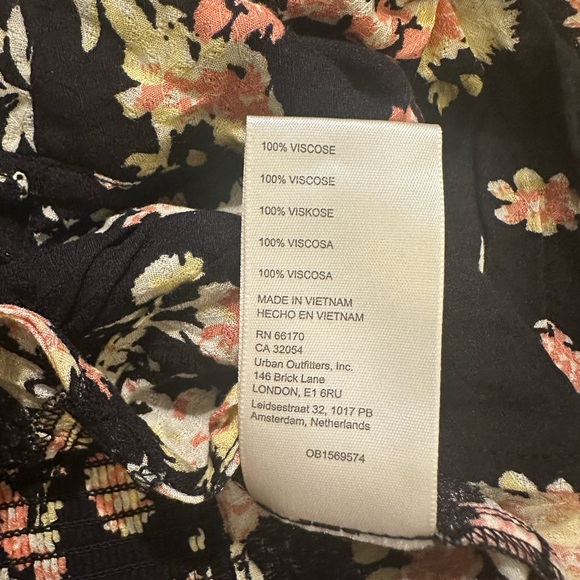 Free People Hilary Top Black Floral Boho Summer Print - Picture 7 of 8